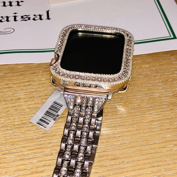 Real diamond Apple Watch bezel not CZ Not fake Custom made Sale FREE APPRAISAL - Picture 3 of 10